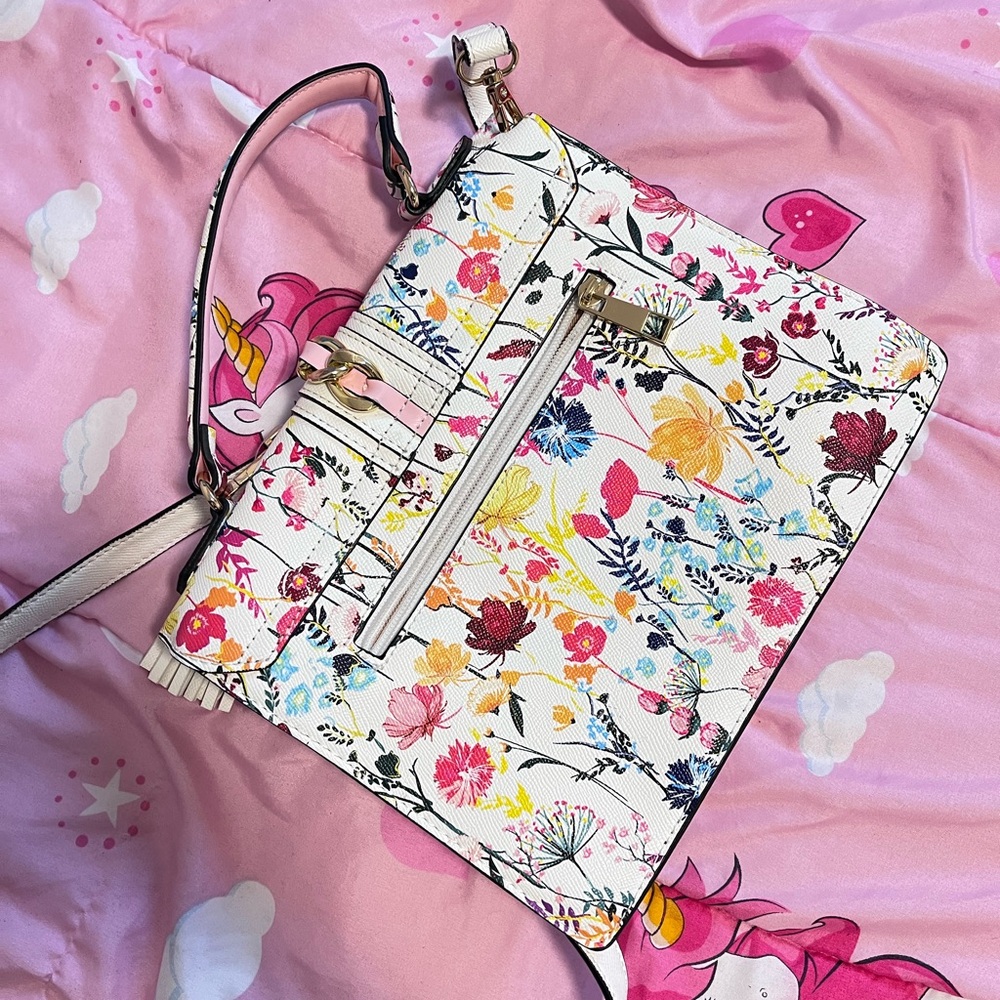 Aldo Multicolor Floral Crossbody Bag